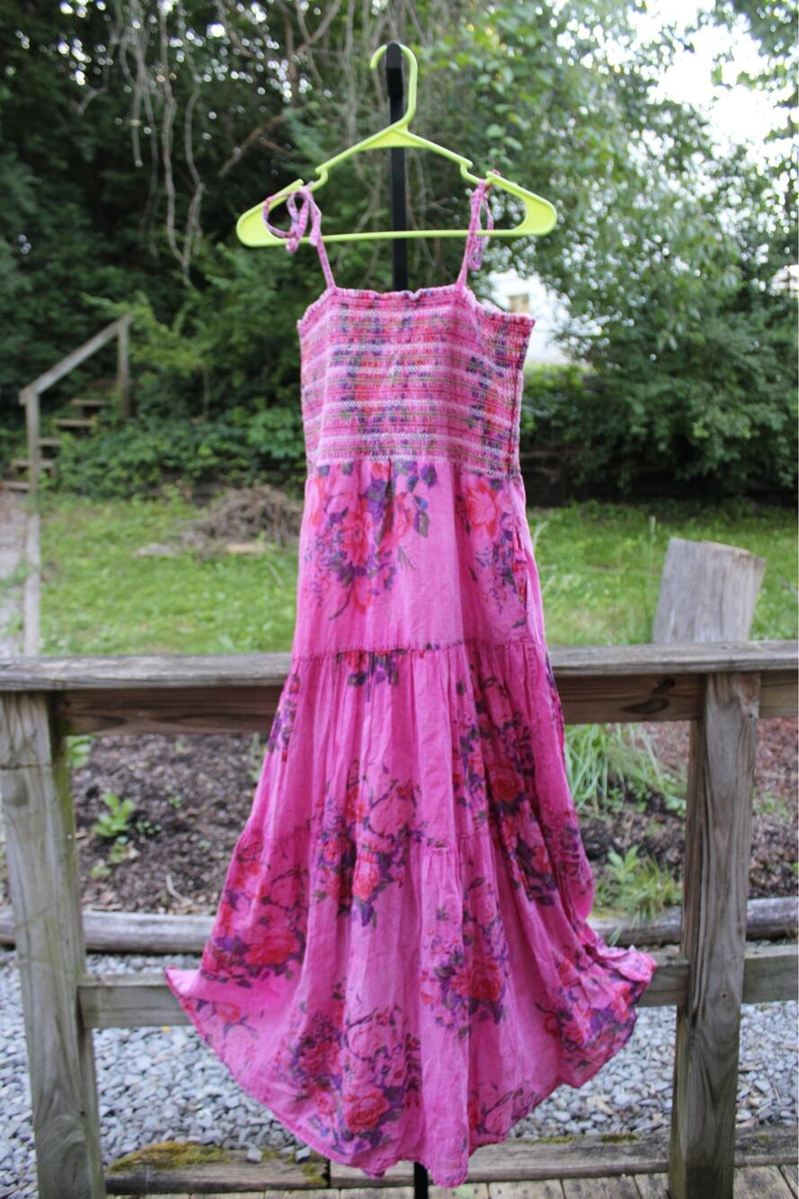 Vintage Goa Made in India Pink Floral Maxi Dress 🌸✨ | Only One Available